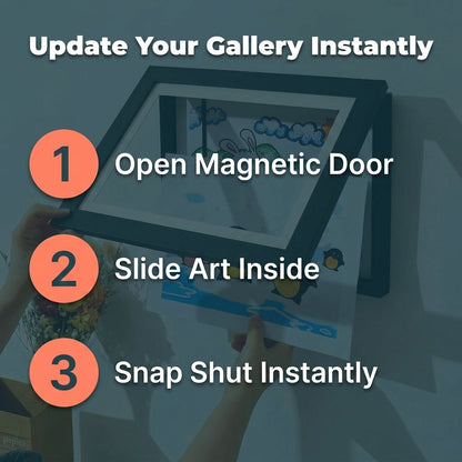 Magnetic Artwork Display Frame for Wall with 150 Sheet Storage Capacity
