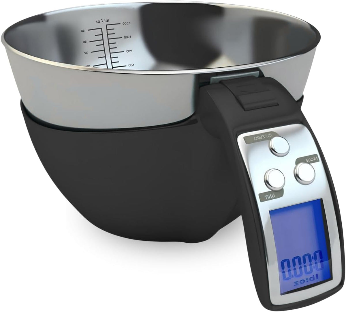 Digital Measuring Cup Scale with Backlit Display and Removable Steel Bowl