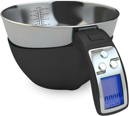 Digital Measuring Cup Scale with Backlit Display and Removable Steel Bowl