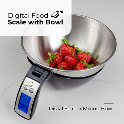 Digital Measuring Cup Scale with Backlit Display and Removable Steel Bowl