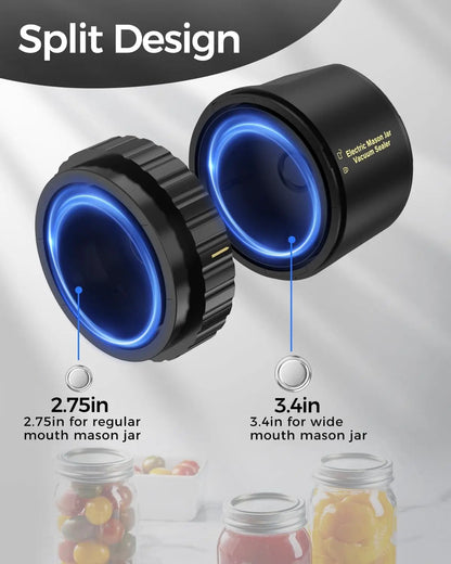 Jar Vacuum Sealer with Cordless Rechargeable Battery and One-Touch Seal All Vera Mart