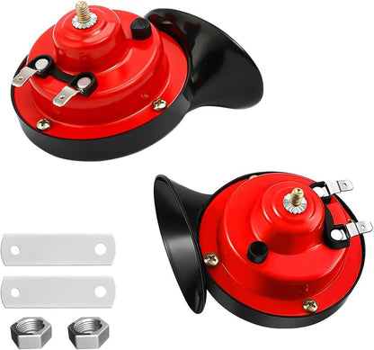 12V Dual Tone Train Horn with 300 Decibel Output and Snail Chamber Design