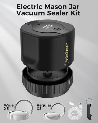 Jar Vacuum Sealer with Cordless Rechargeable Battery and One-Touch Seal All Vera Mart