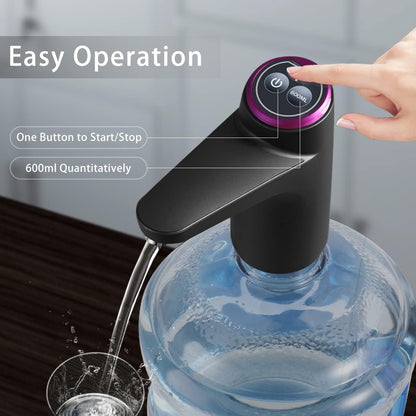 Motorized Water Bottle Pump with One Button Dispenser and Auto Shutoff for 2-5 Gallon Jugs