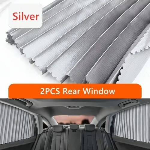 Magnetic Satin Car Window Shades with UV Protection and Sliding Track System