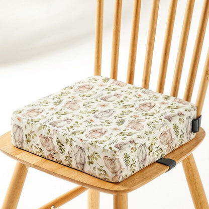 Foldable Booster Seat with Dual Strap Attachment and Removable Cover for Toddlers