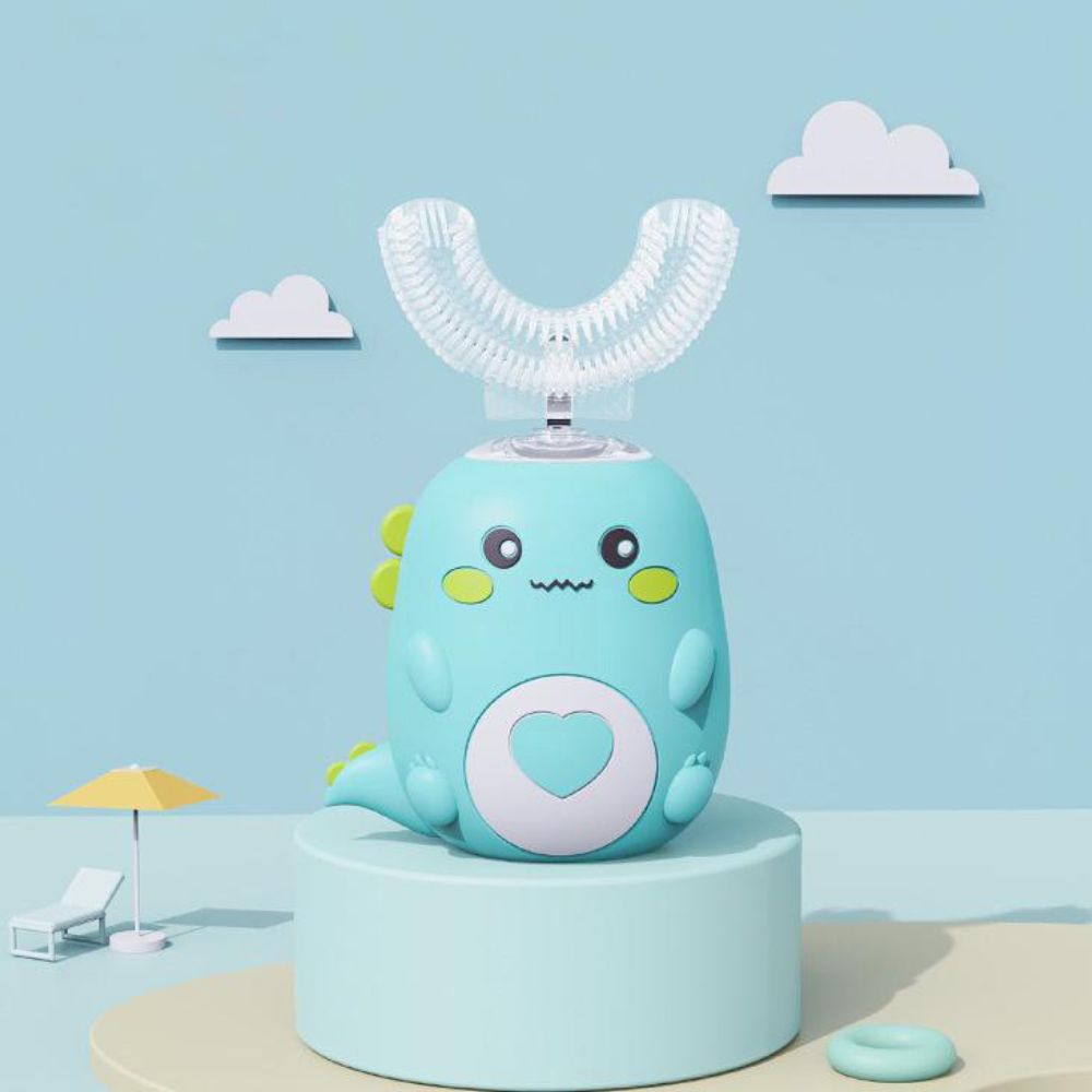 U-Shape Kids Toothbrush with Sonic Vibrations and Blue Light, Rechargeable