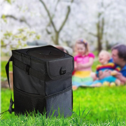 Waterproof Car Trash Bin with Adjustable Hanging Straps and Side Pockets All Vera Mart