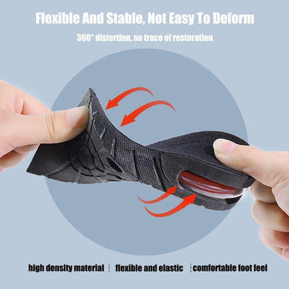 Adjustable Shoe Lift Insoles with Air Circulation and Shock Absorbing Base, Sizes 4.5-9US