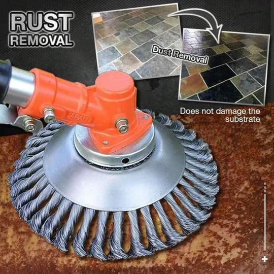 Carbon Steel Weed Brush Head with 360 Degree Cutting and Universal Trimmer Fit