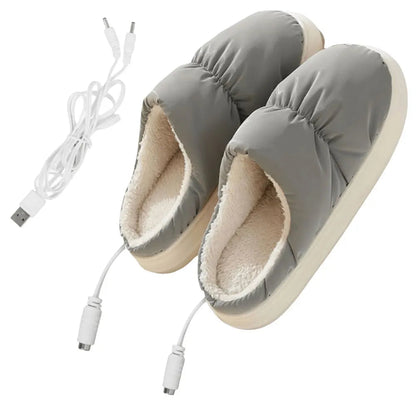 Heated Slippers with Detachable Cord and Non-Slip Sole for Men and Women