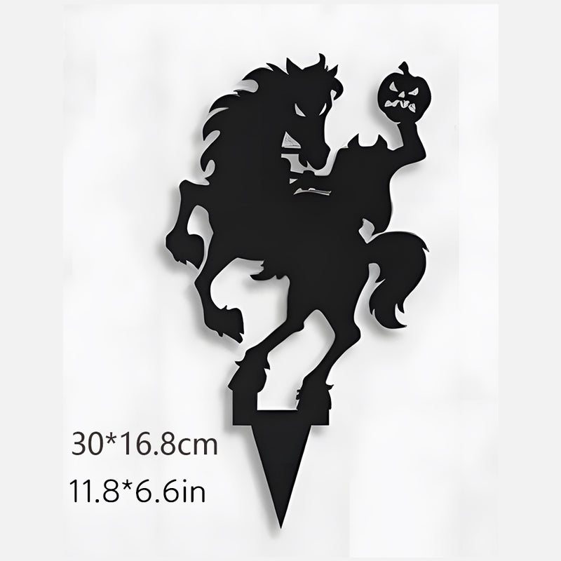 Metal Yard Stake Shadow Caster with Spotlight Projection for Halloween Displays