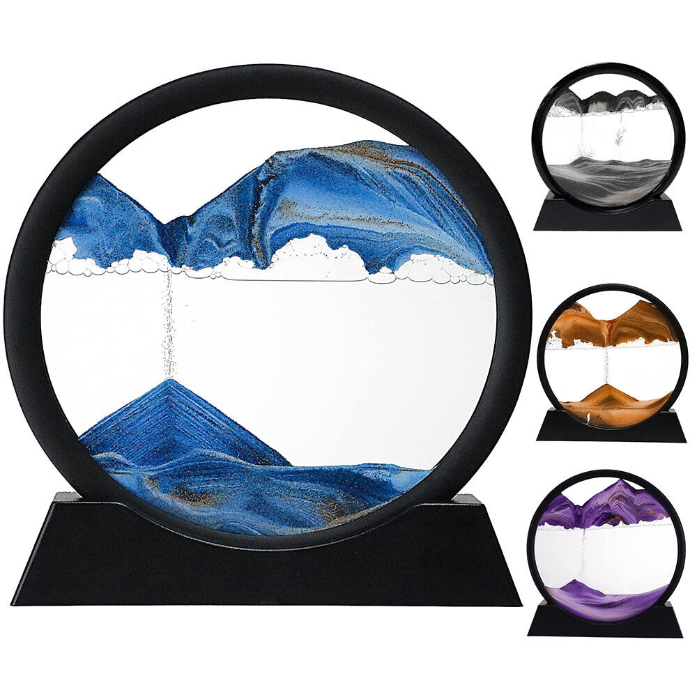 Flowing Sand Art Frame with Colored Layers and Gravity Motion
