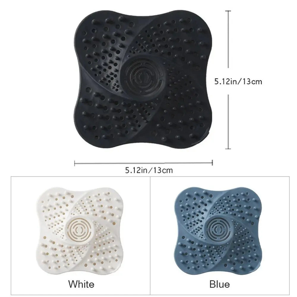Spiral Shower Drain Hair Catcher with Suction Cups and Center Handle