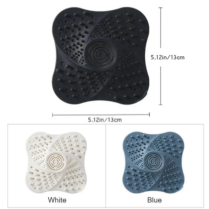 Spiral Shower Drain Hair Catcher with Suction Cups and Center Handle