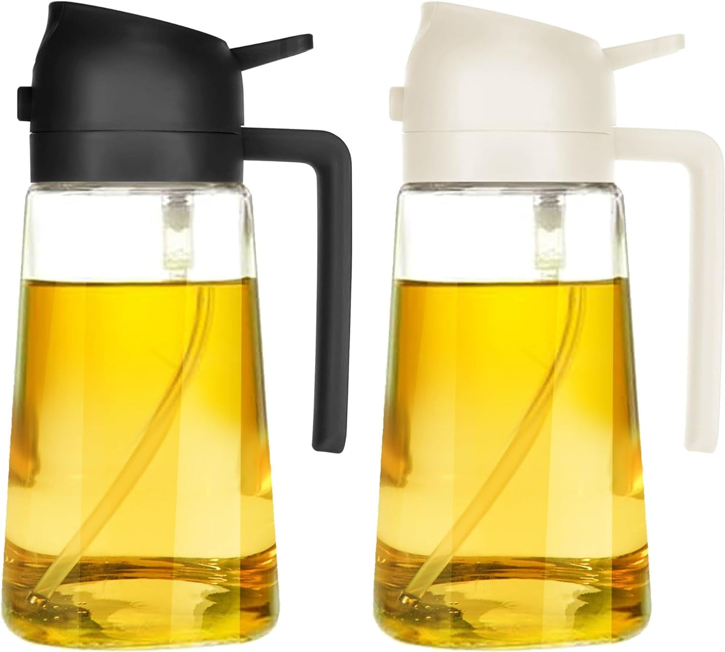 16Oz Oil Dispenser Bottle for Kitchen - 2 in 1 Olive Oil Dispenser and Oil Sprayer - 470Ml Olive Oil Bottle 
