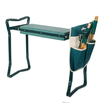 Garden Kneeler and Seat with Padded Cushion and Side Handles, Foldable Green