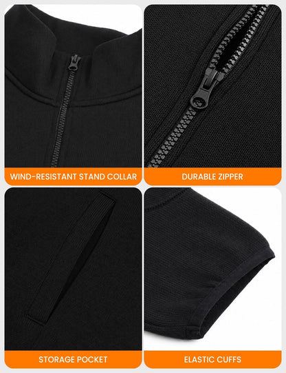 Mens Heated Fleece Jacket with Five Carbon Fiber Zones and Three Heat Levels for Outdoors