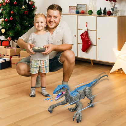 Walking Velociraptor Toy with Remote Control and Sound Effects, USB Rechargeable