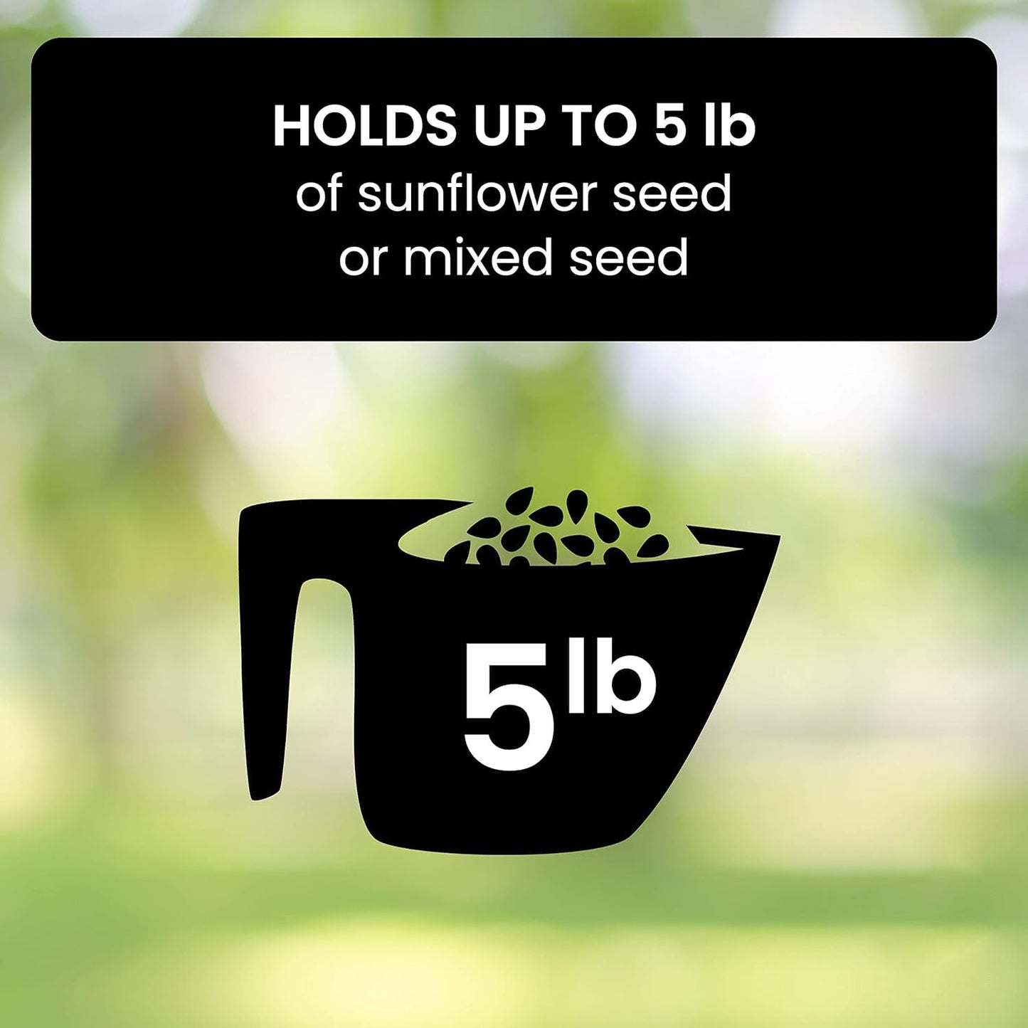 Hanging Bird Feeder with Weight Activated Spinning Perch and Metal Construction