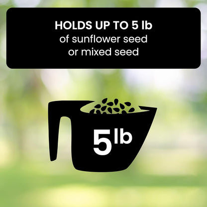 Hanging Bird Feeder with Weight Activated Spinning Perch and Metal Construction