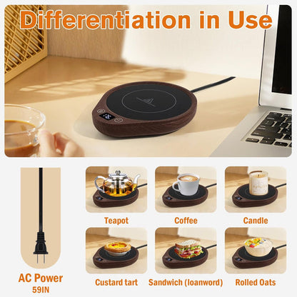Beverage and Candle Warmer with Three Heat Settings and Auto Shutoff Timer