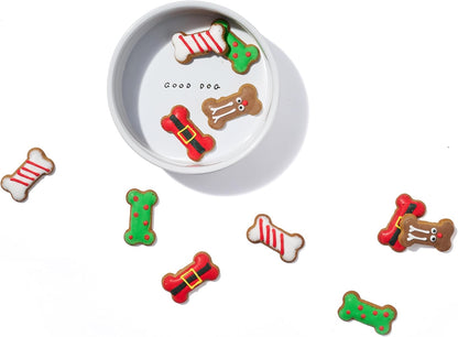 Dog Treat Advent Calendar with 24 Gingerbread Biscuits, Hand Decorated Bone Shapes