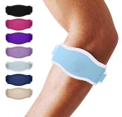 Elbow Compression Brace with Three Adjustable Straps and Moisture Wicking Fabric