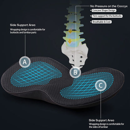Memory Foam Car Seat Cushion with 3.5 Inch Height Boost and Breathable Cover