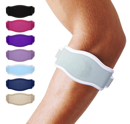 Elbow Compression Brace with Three Adjustable Straps and Moisture Wicking Fabric