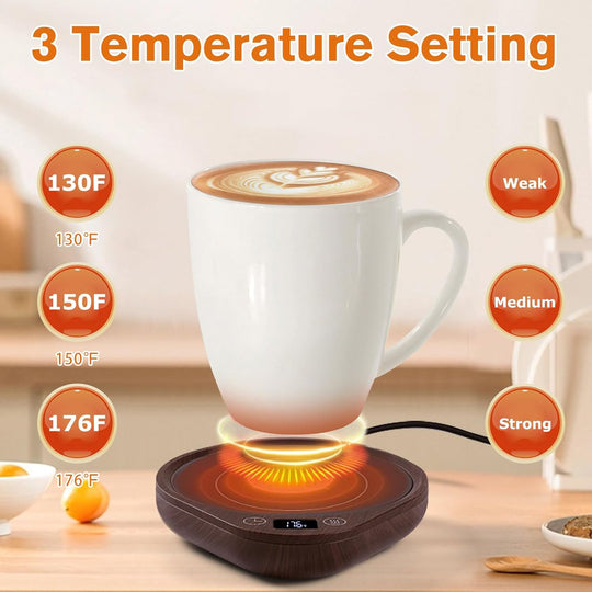 Beverage and Candle Warmer with Three Heat Settings and Auto Shutoff Timer