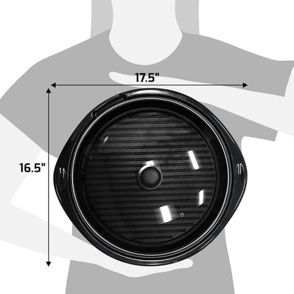 Electric Tabletop Grill with Glass Dome Lid and Nonstick Aluminum Plate, 14-Inch Cooking Surface