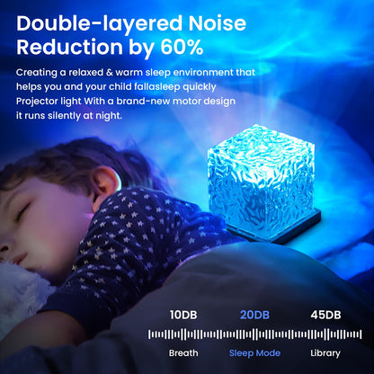 Color Changing Cube Lamp with 16 Modes and Remote Control, Wooden Base