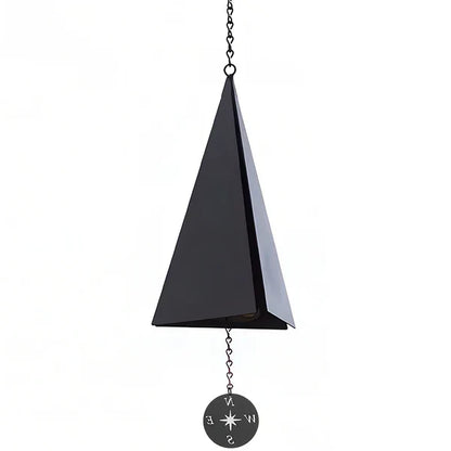 Triangular Wind Bell with Compass Windcatcher and Jack Chain, 20 Inch Height