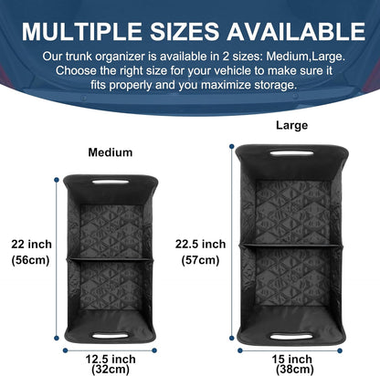 Collapsible Trunk Organizer with Removable Dividers and Mesh Side Pockets