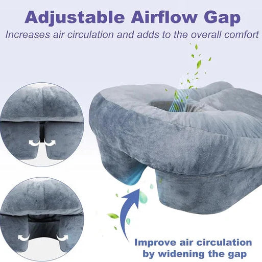 Face Down Recovery Pillow with Memory Foam and Oval Cutout for Surgery Support