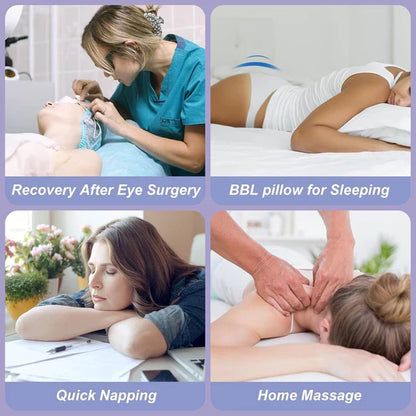 Face Down Recovery Pillow with Memory Foam and Oval Cutout for Surgery Support