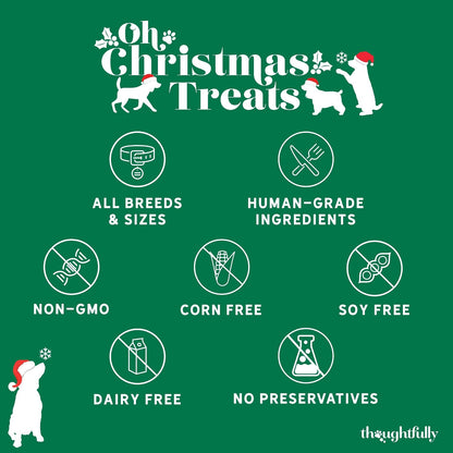 Dog Treat Advent Calendar with 24 Gingerbread Biscuits, Hand Decorated Bone Shapes