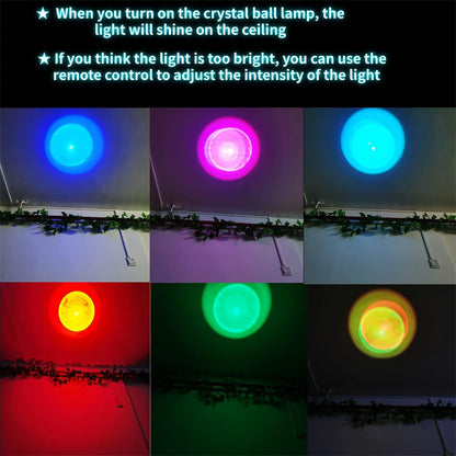 3D Laser Engraved Crystal Ball with Wooden LED Base and Remote Control