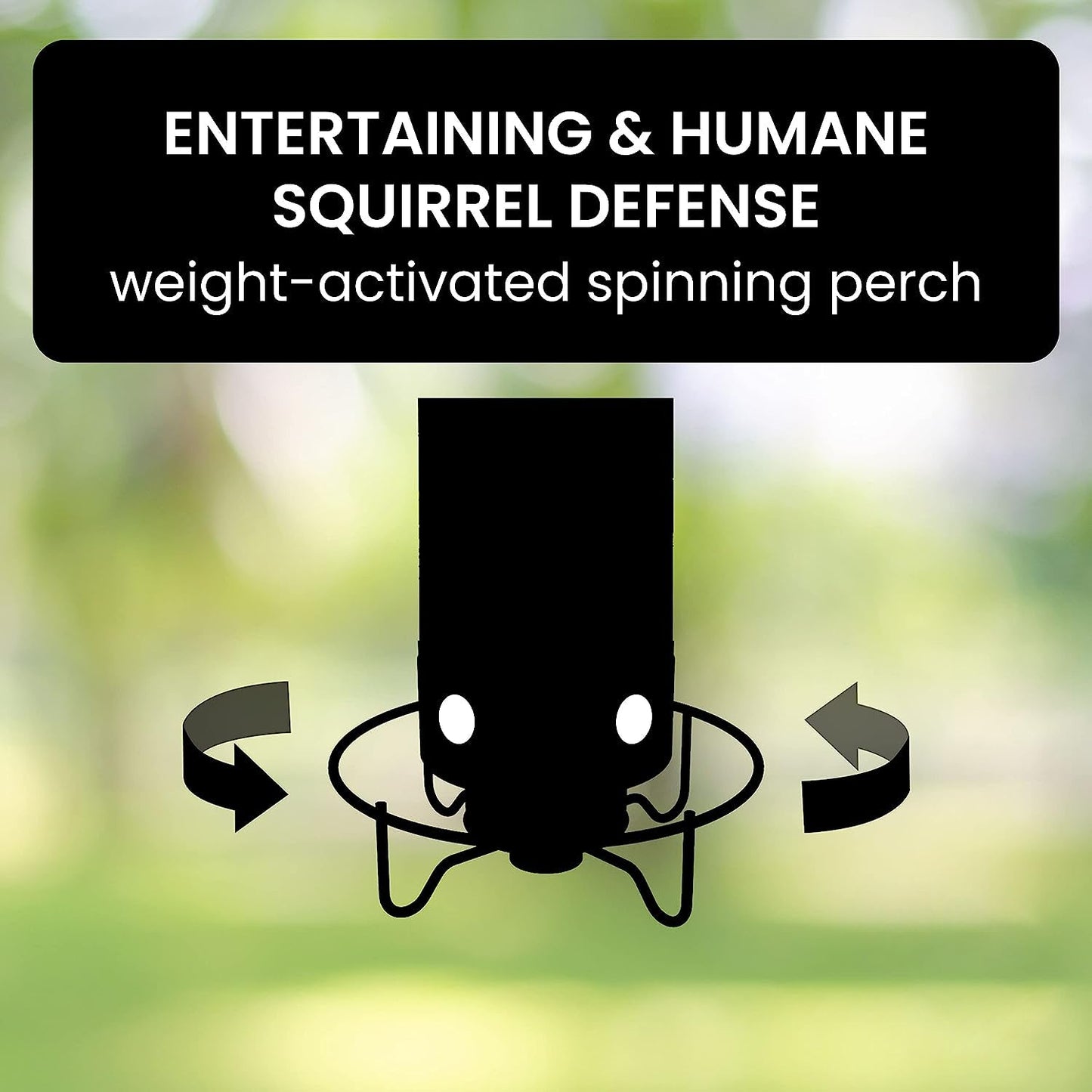 Hanging Bird Feeder with Weight Activated Spinning Perch and Metal Construction