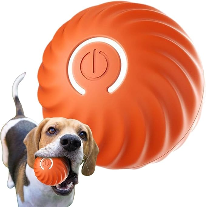 Automatic Rolling Dog Toy with Obstacle Sensor and 60-Minute Battery, Rechargeable All Vera Mart