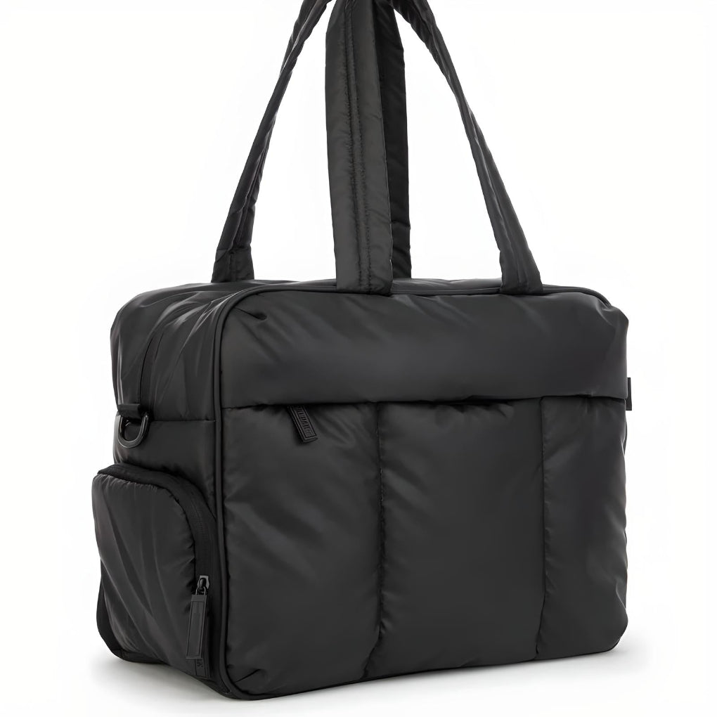Quilted Duffle Bag with Reinforced Top Handles and Spacious Interior, 41cm Length