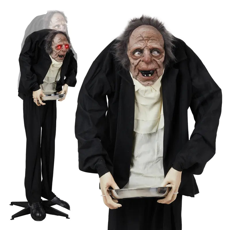 Animated Halloween Yard Figure with Motion Sensor and Red LED Eyes, 5 Feet Tall