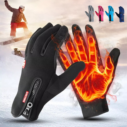 Thermal Touchscreen Gloves with Silicone Grip Palms and Wind-Resistant Shell
