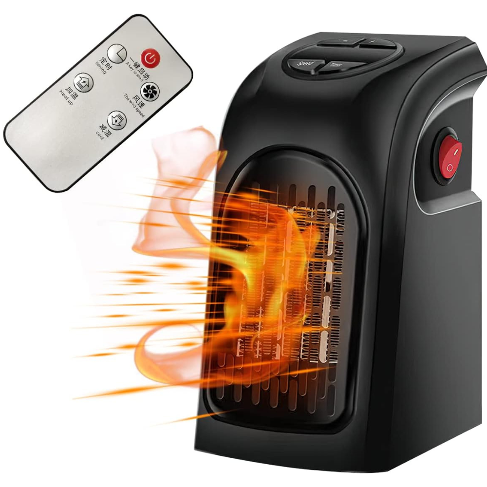 Wall Mount Ceramic Heater with Dual Fan Speed and 12-Hour Timer