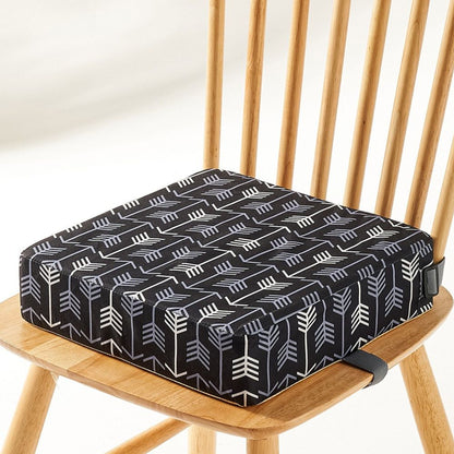 Foldable Booster Seat with Dual Strap Attachment and Removable Cover for Toddlers