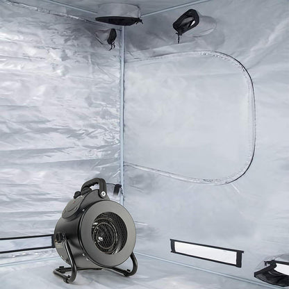 Greenhouse Heater 1500W with Steel Coil Element and Dual Air Circulation, IPX4 Splash Resistant