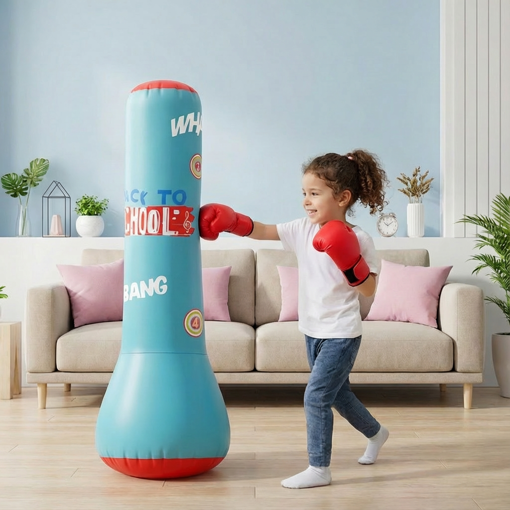 Inflatable Punching Bag for Kids with Water-Filled Base and Self-Righting Action