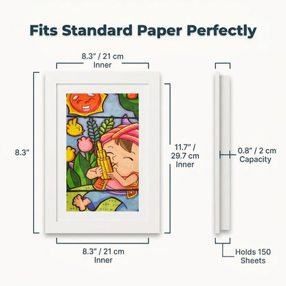 Magnetic Artwork Display Frame for Wall with 150 Sheet Storage Capacity