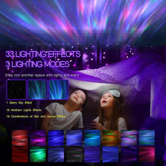 Northern Lights Projector with Music Sync and Remote Control, 16 Aurora Patterns